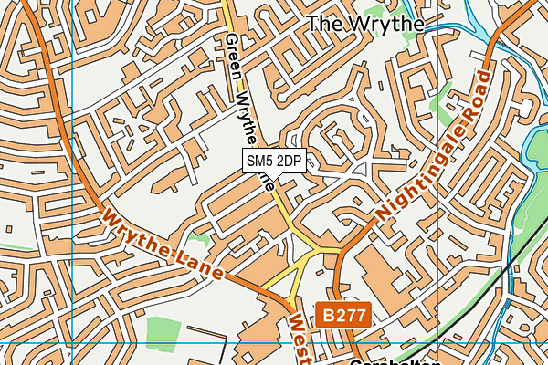 SM5 2DP map - OS VectorMap District (Ordnance Survey)