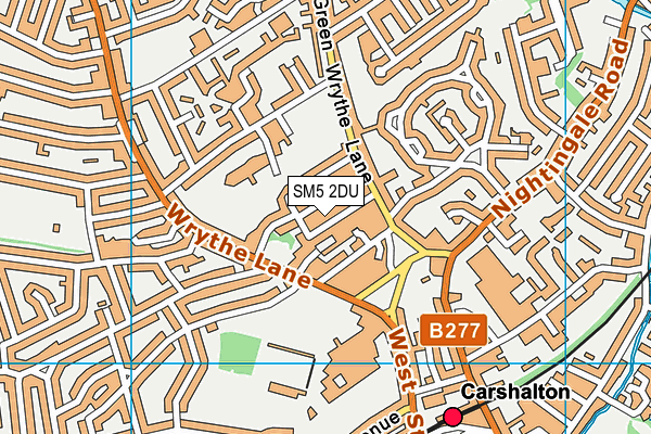 SM5 2DU map - OS VectorMap District (Ordnance Survey)