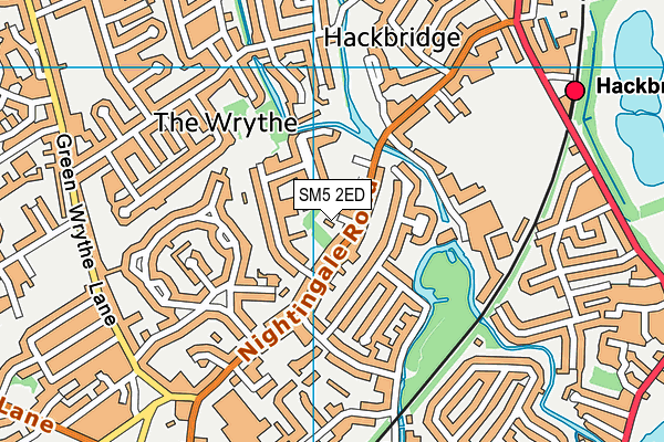 SM5 2ED map - OS VectorMap District (Ordnance Survey)