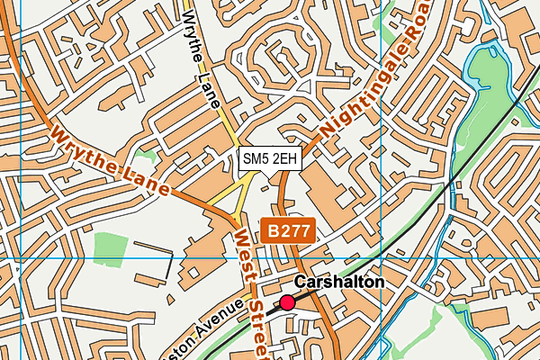 SM5 2EH map - OS VectorMap District (Ordnance Survey)