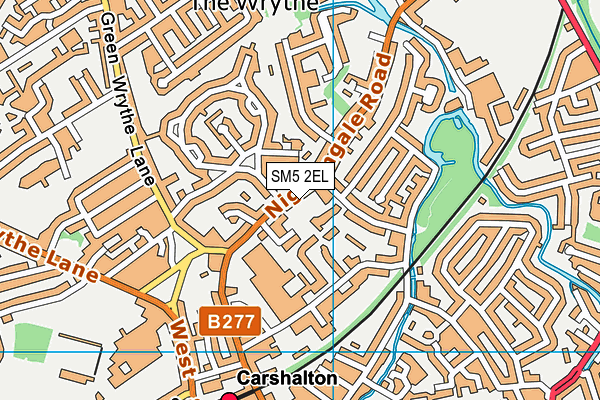 SM5 2EL map - OS VectorMap District (Ordnance Survey)
