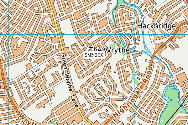 SM5 2EX map - OS VectorMap District (Ordnance Survey)