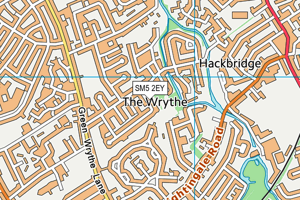 SM5 2EY map - OS VectorMap District (Ordnance Survey)