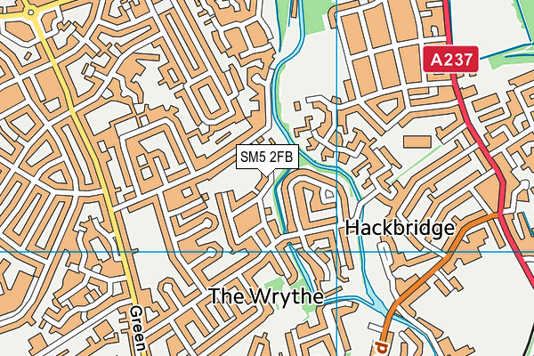 SM5 2FB map - OS VectorMap District (Ordnance Survey)
