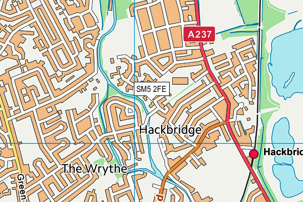 SM5 2FE map - OS VectorMap District (Ordnance Survey)