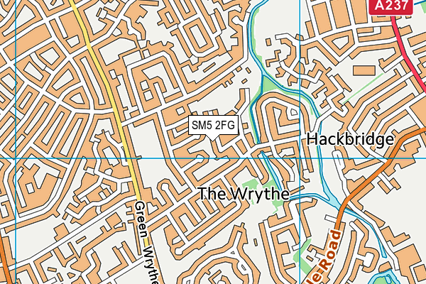SM5 2FG map - OS VectorMap District (Ordnance Survey)