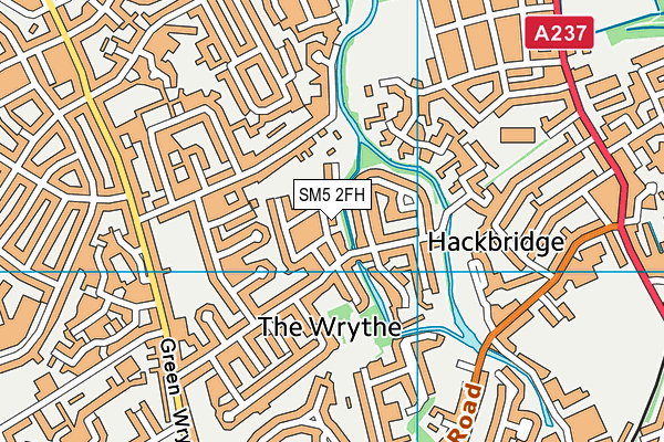 SM5 2FH map - OS VectorMap District (Ordnance Survey)