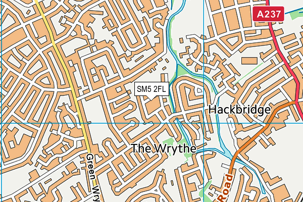 SM5 2FL map - OS VectorMap District (Ordnance Survey)