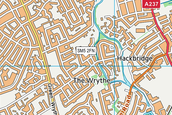 SM5 2FN map - OS VectorMap District (Ordnance Survey)