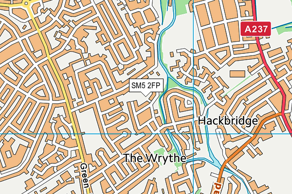 SM5 2FP map - OS VectorMap District (Ordnance Survey)