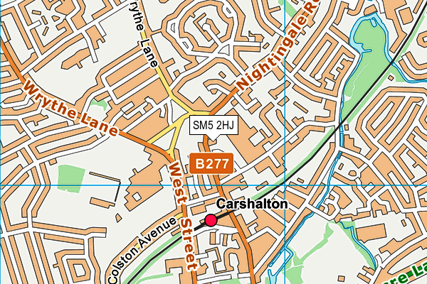 SM5 2HJ map - OS VectorMap District (Ordnance Survey)