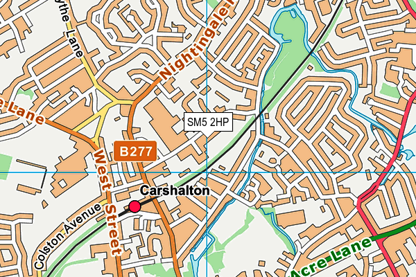 SM5 2HP map - OS VectorMap District (Ordnance Survey)