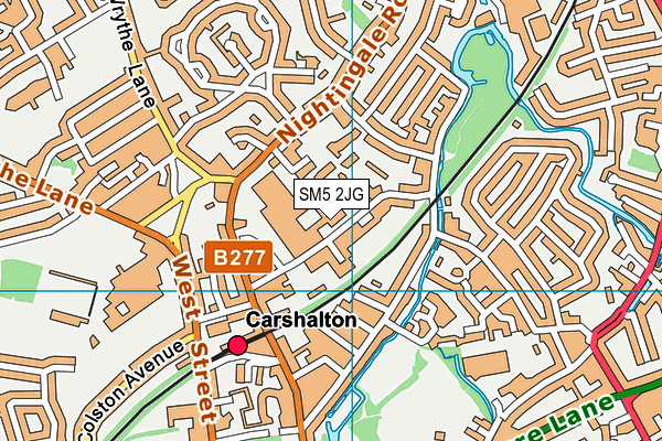 SM5 2JG map - OS VectorMap District (Ordnance Survey)