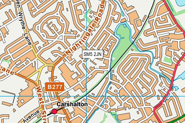 SM5 2JN map - OS VectorMap District (Ordnance Survey)