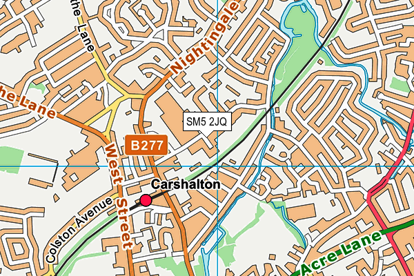 SM5 2JQ map - OS VectorMap District (Ordnance Survey)