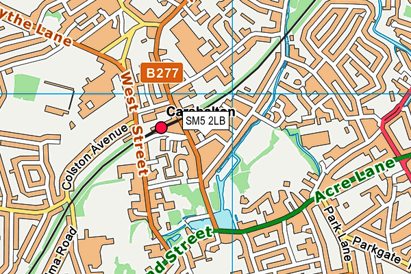 SM5 2LB map - OS VectorMap District (Ordnance Survey)