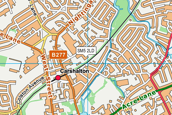 SM5 2LD map - OS VectorMap District (Ordnance Survey)