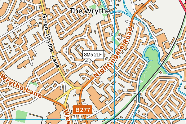 SM5 2LF map - OS VectorMap District (Ordnance Survey)