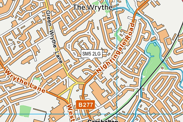 SM5 2LG map - OS VectorMap District (Ordnance Survey)