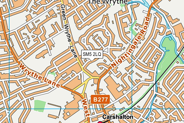 SM5 2LQ map - OS VectorMap District (Ordnance Survey)