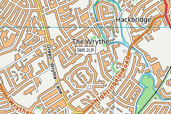 SM5 2LR map - OS VectorMap District (Ordnance Survey)