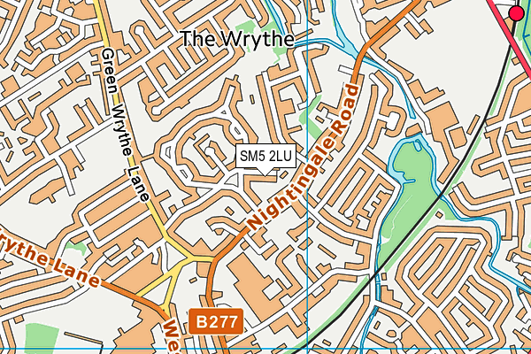 SM5 2LU map - OS VectorMap District (Ordnance Survey)