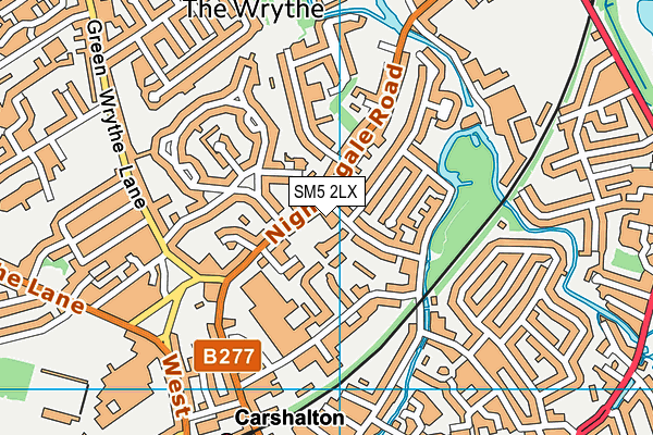 SM5 2LX map - OS VectorMap District (Ordnance Survey)