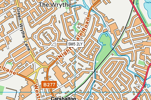 SM5 2LY map - OS VectorMap District (Ordnance Survey)