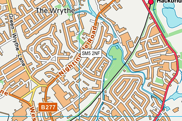 SM5 2NF map - OS VectorMap District (Ordnance Survey)