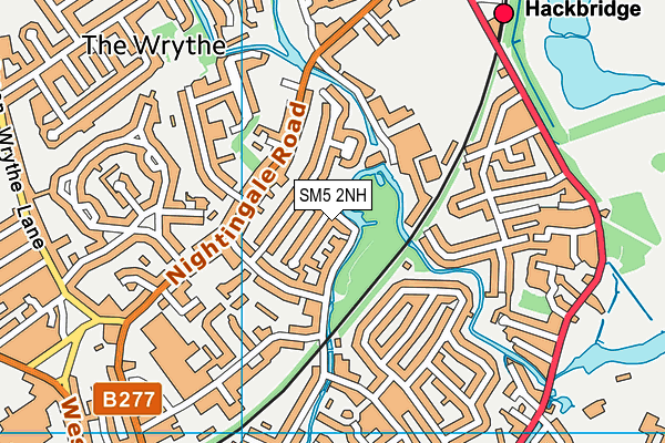 SM5 2NH map - OS VectorMap District (Ordnance Survey)
