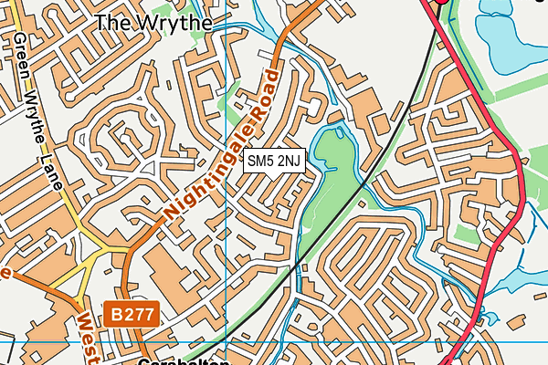 SM5 2NJ map - OS VectorMap District (Ordnance Survey)