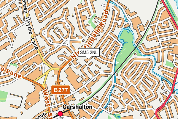 SM5 2NL map - OS VectorMap District (Ordnance Survey)