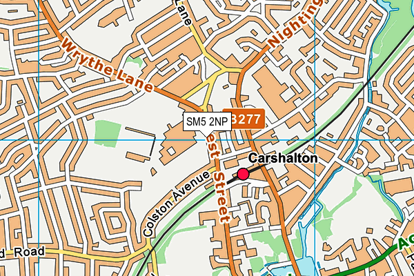 SM5 2NP map - OS VectorMap District (Ordnance Survey)