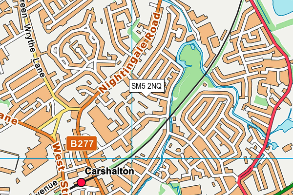 SM5 2NQ map - OS VectorMap District (Ordnance Survey)