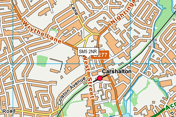 SM5 2NR map - OS VectorMap District (Ordnance Survey)