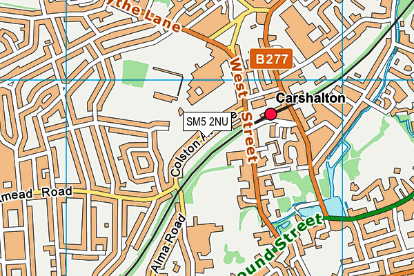 SM5 2NU map - OS VectorMap District (Ordnance Survey)