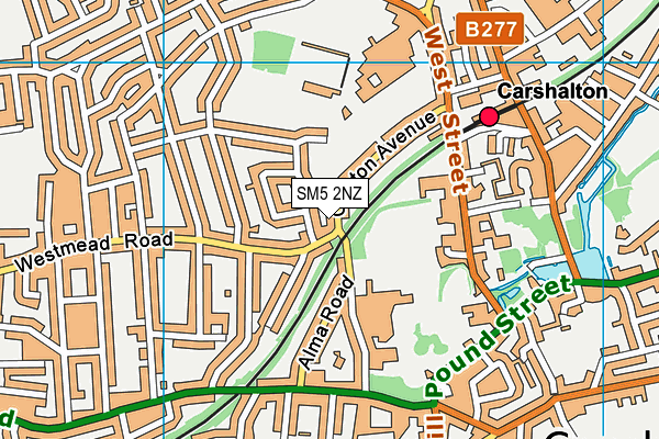 SM5 2NZ map - OS VectorMap District (Ordnance Survey)