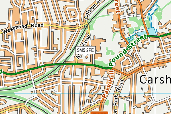 SM5 2PE map - OS VectorMap District (Ordnance Survey)