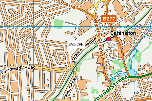 SM5 2PH map - OS VectorMap District (Ordnance Survey)