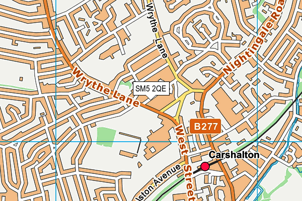 SM5 2QE map - OS VectorMap District (Ordnance Survey)