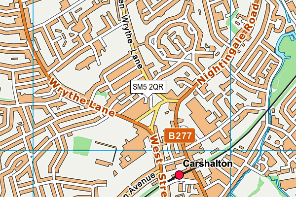 SM5 2QR map - OS VectorMap District (Ordnance Survey)