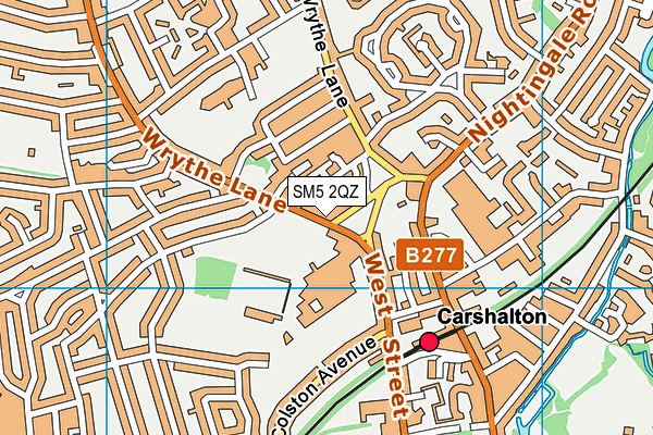 SM5 2QZ map - OS VectorMap District (Ordnance Survey)