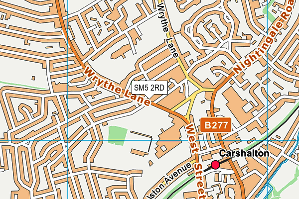 SM5 2RD map - OS VectorMap District (Ordnance Survey)