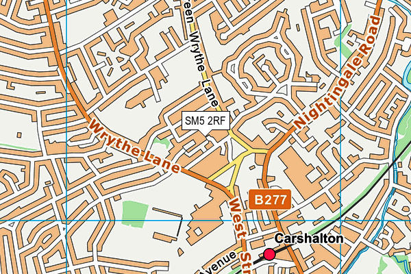 SM5 2RF map - OS VectorMap District (Ordnance Survey)