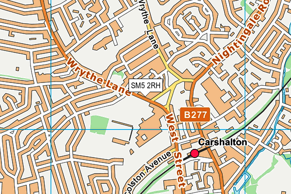 SM5 2RH map - OS VectorMap District (Ordnance Survey)