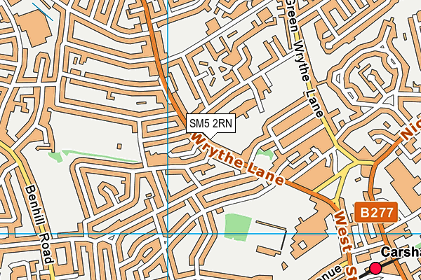 SM5 2RN map - OS VectorMap District (Ordnance Survey)