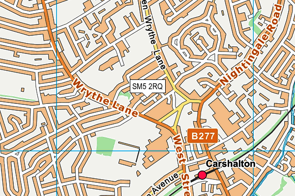 SM5 2RQ map - OS VectorMap District (Ordnance Survey)