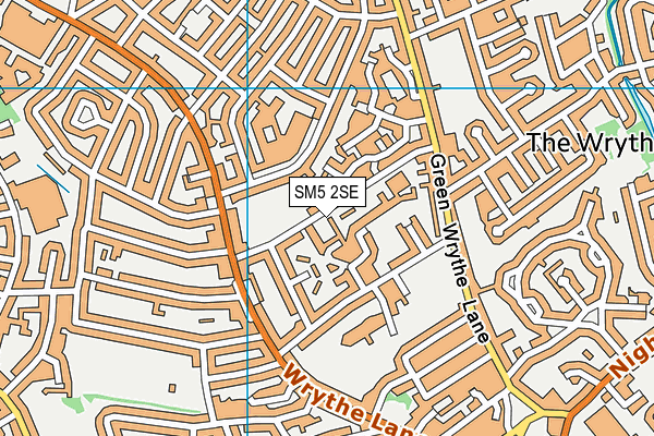 SM5 2SE map - OS VectorMap District (Ordnance Survey)