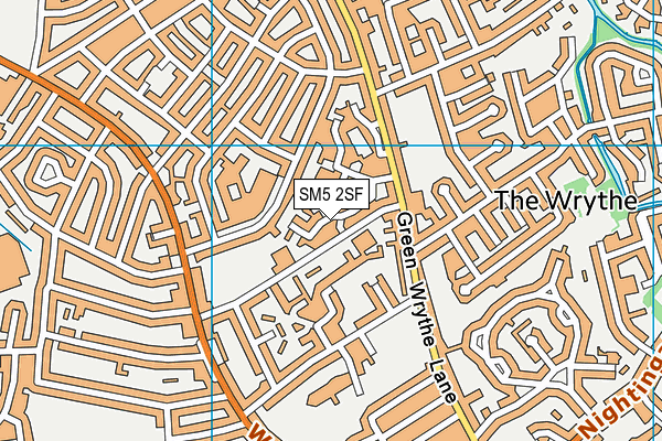 SM5 2SF map - OS VectorMap District (Ordnance Survey)