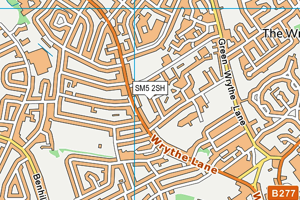 SM5 2SH map - OS VectorMap District (Ordnance Survey)